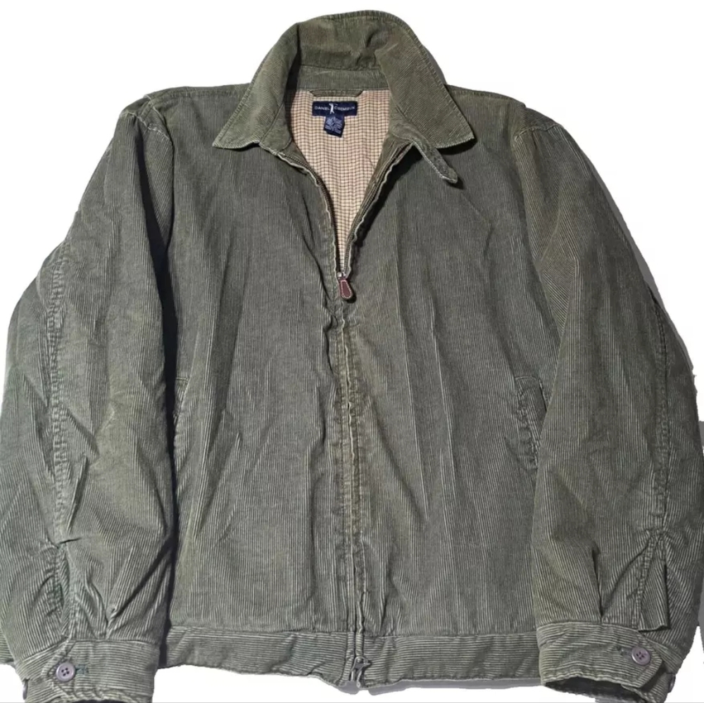Corduroy VINTAGE Daniel Cremieux Golf Jacket Harrington Full Zip pockets outdoor - Picture 6 of 11
